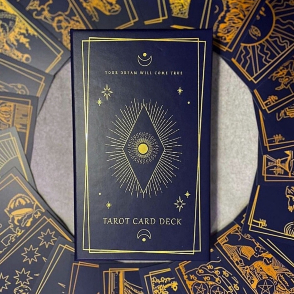 DELUXE TAROT Blue & Gold Card & Booklet Set